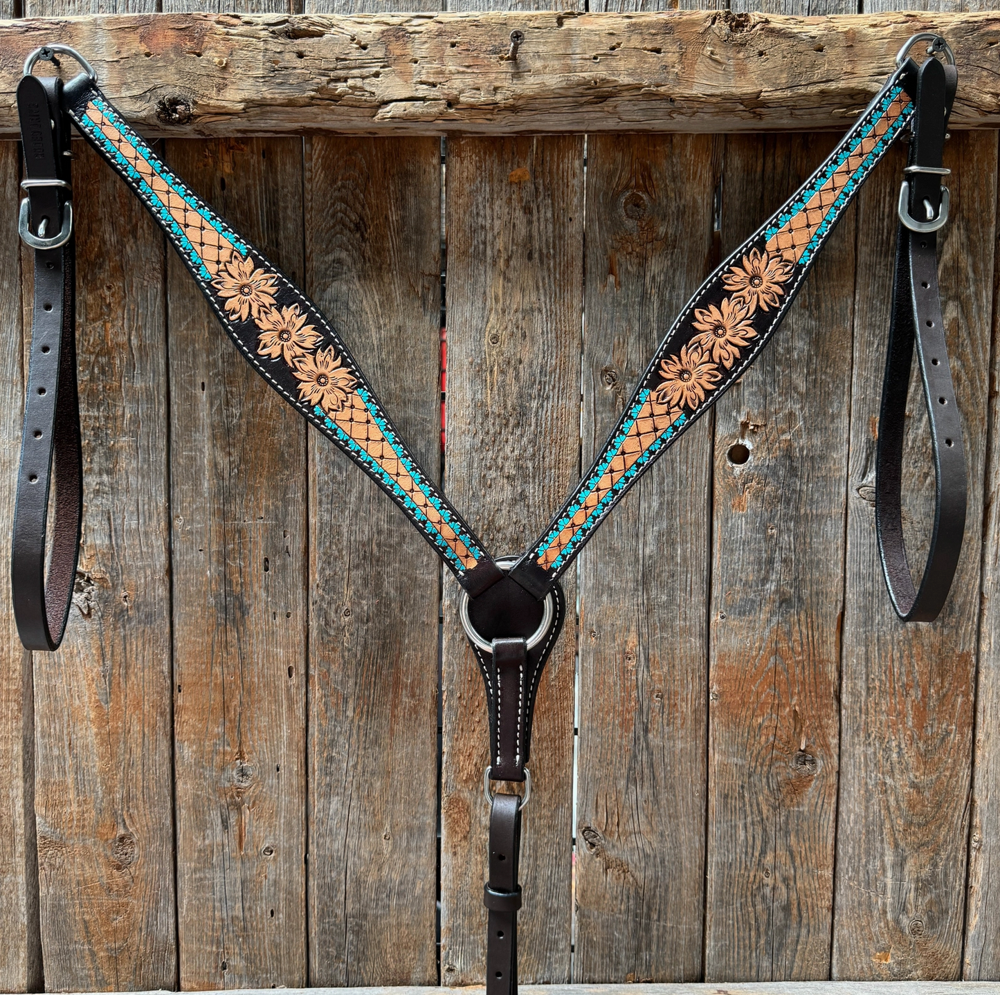 Multi Flower One Ear Headstall and Breast collar Tack Set -PRE ORDER