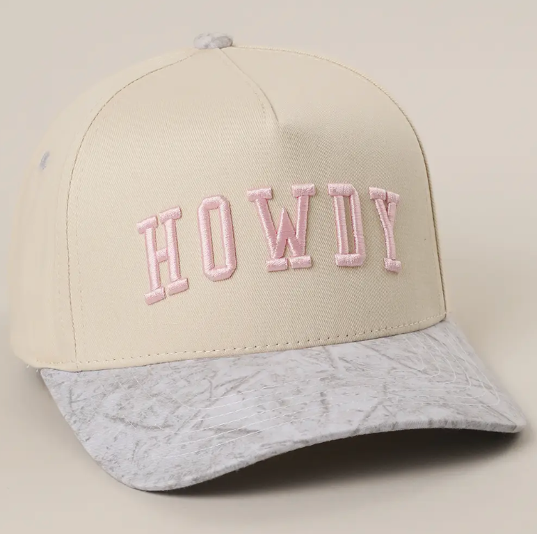 Howdy Embroidered Two-Tone White Camo Trucker Hat