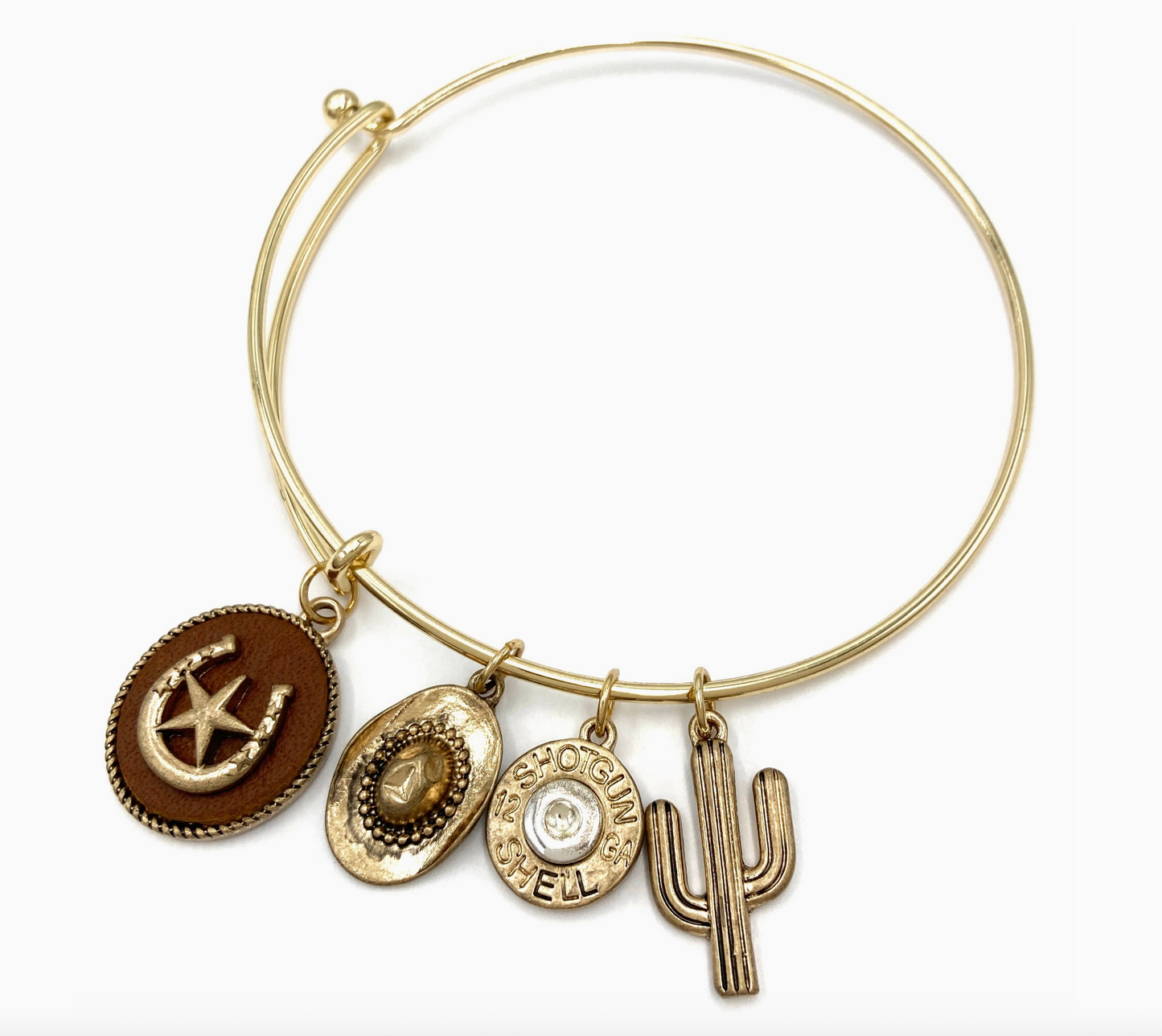 Gold Western Bangle Cowboy Star Texas Bracelet