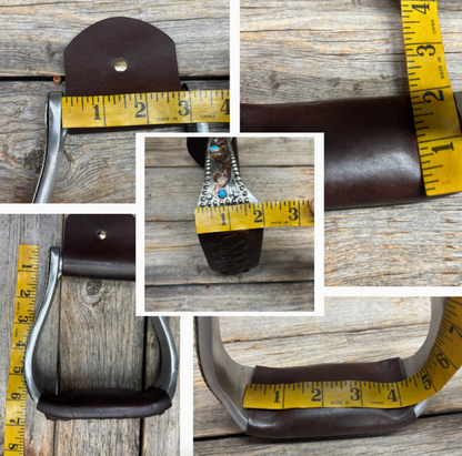 Hand Engraved Copper & Turquoise Angled Barrel Racing Stirrups - PRE ORDER