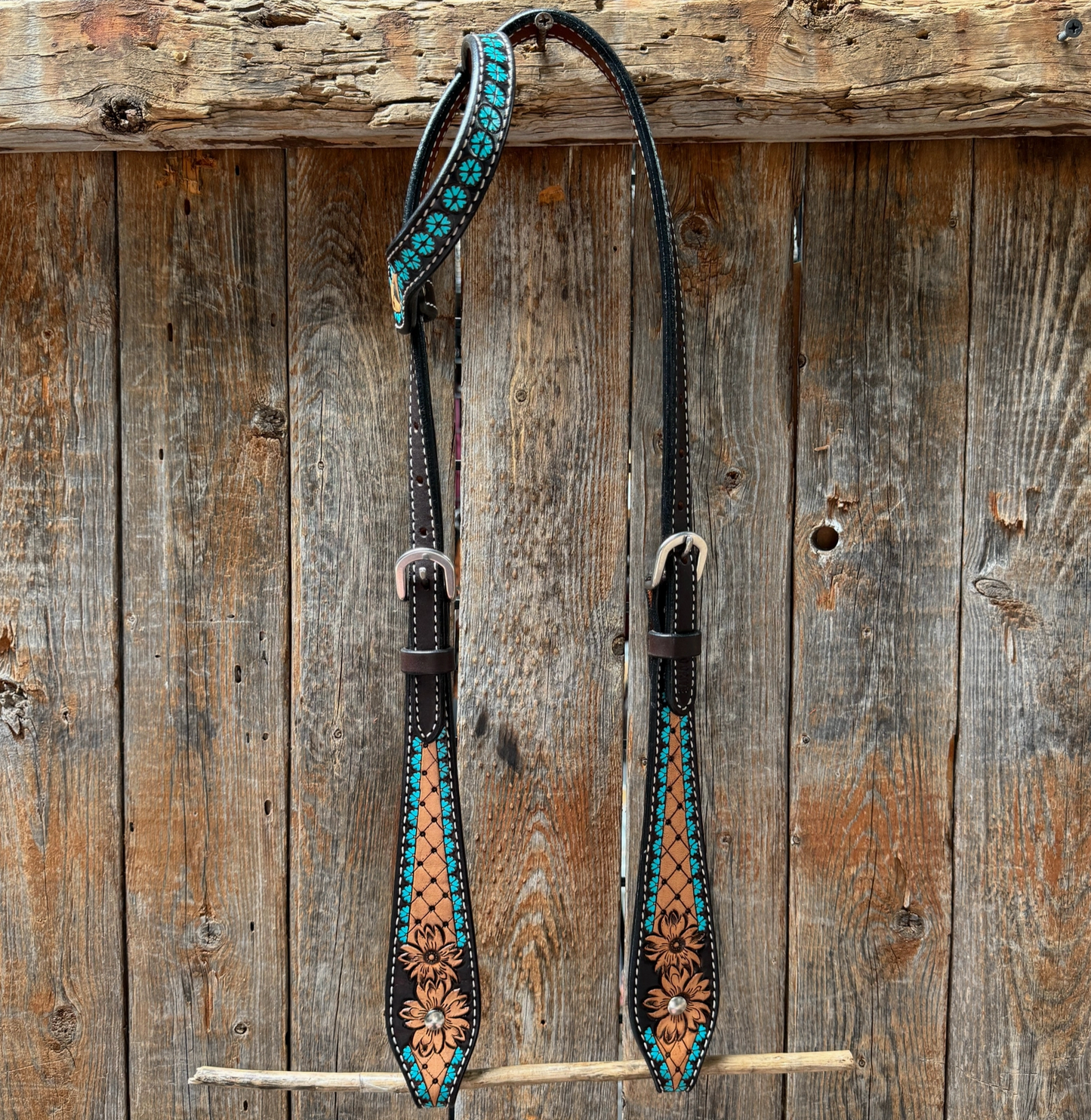 Multi Flower One Ear Headstall and Breast collar Tack Set -PRE ORDER