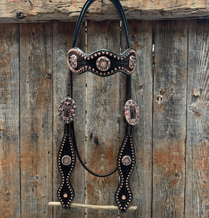 Copper Dot Honeycomb Western Browband Tack Set - PRE ORDER