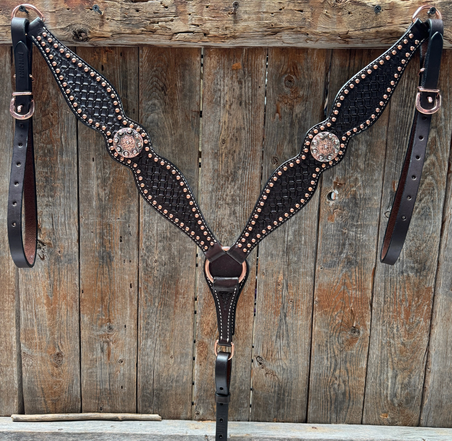 Copper Dot Honeycomb Western Browband Tack Set - PRE ORDER