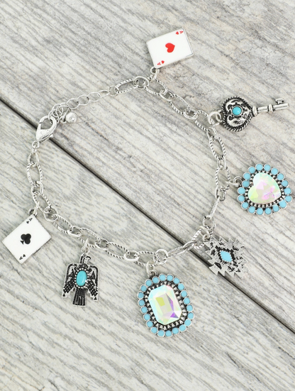 Western Theme Multi Charm Bracelet