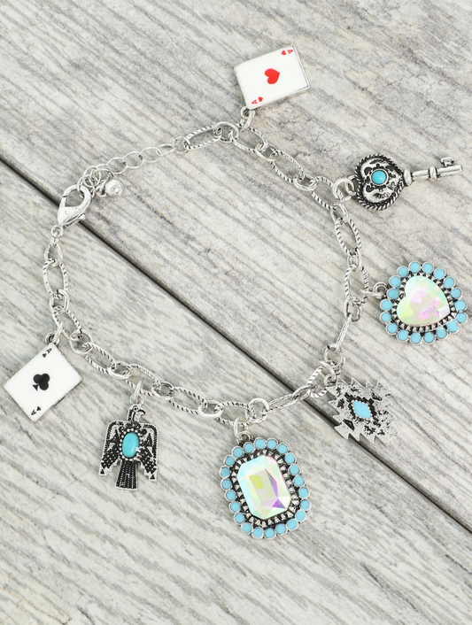 Western Theme Multi Charm Bracelet