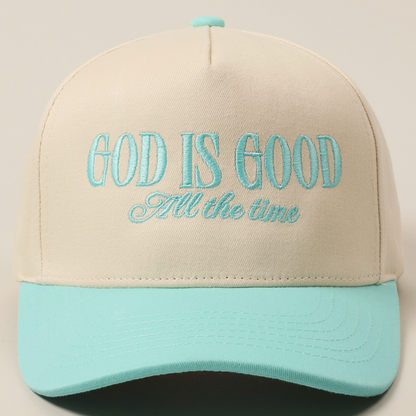 God Is Good All the Time Embroidery Trucker Hat