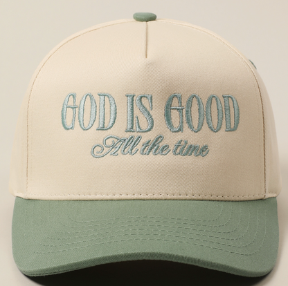 God Is Good All the Time Embroidery Trucker Hat