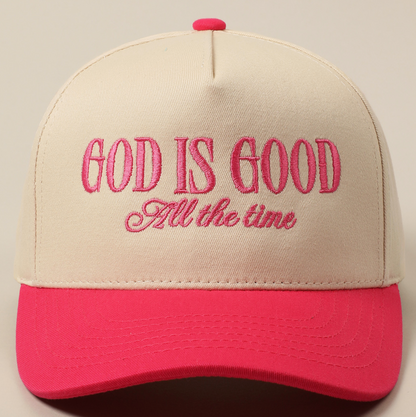 God Is Good All the Time Embroidery Trucker Hat